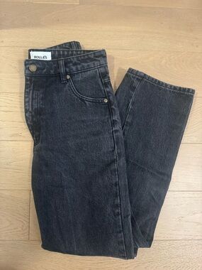 ROLLA'S Washed Black Straight-Leg Jeans